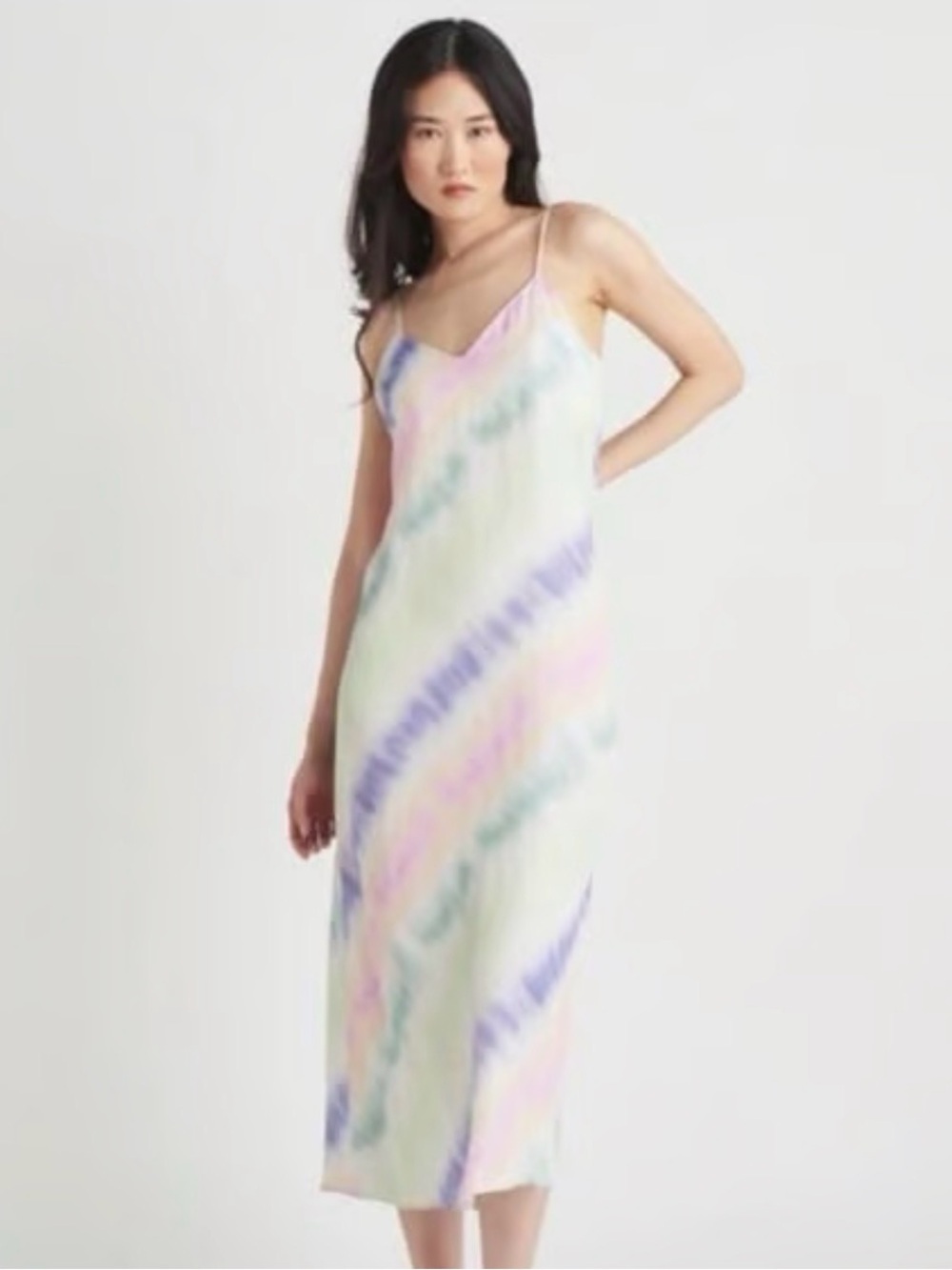 NWT DEX Pastel Tie-Dye Slip Dress with Spaghetti Straps Size Small